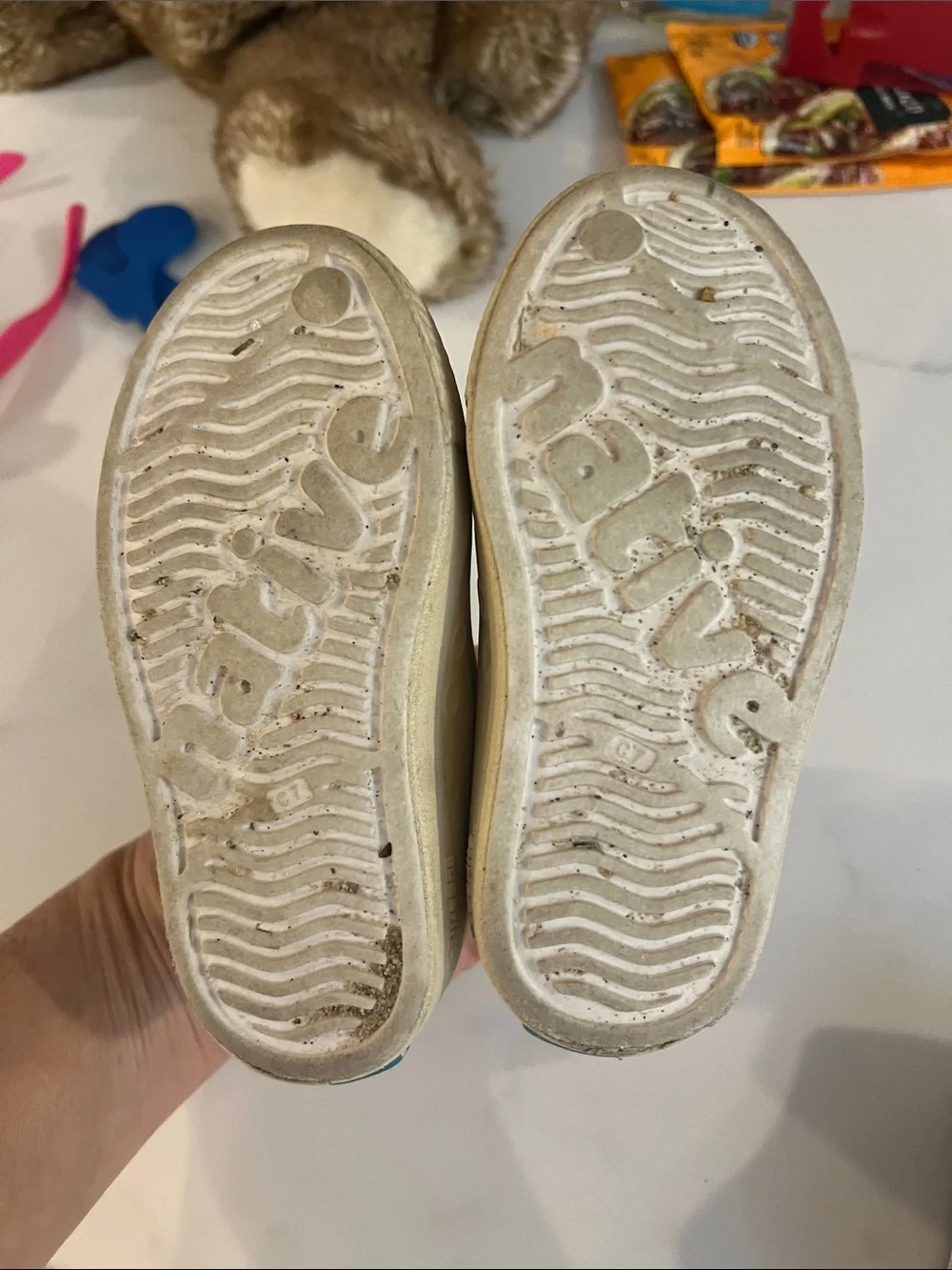 Native Kids Slip-On Water Shoes in White and Navy
